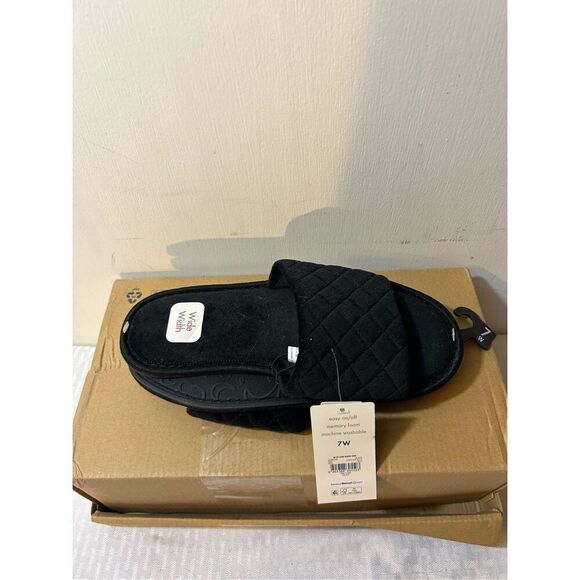 Secret treasures slippers shoes 7w wides black new - Picture 4 of 4